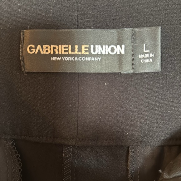 🐝 Gabrielle Union high waisted front & back pockets, black flare slacks large - Picture 6 of 12